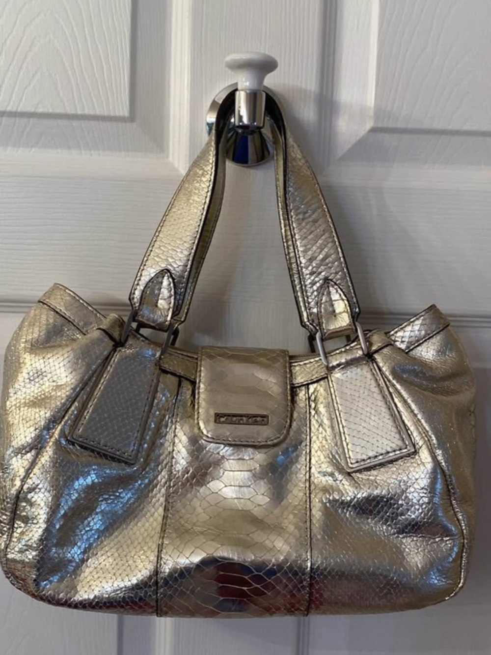 Calvin Klein Metallic Gold Shoulder Bag